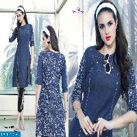 Flashy Wholesale Ready made Denim kurtis